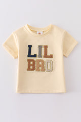 Beige LIL BRO chenille pat top