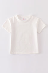 Cream blank basic t-shirt Adult Kids and baby bubble