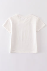 Cream blank basic t-shirt Adult Kids and baby bubble