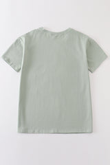 Sage blank basic t-shirt Adult Kids and baby bubble