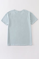 Blue blank basic t-shirt Adult Kids and baby bubble