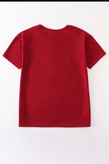 Maroon blank basic t-shirt Adult Kids and baby bubble