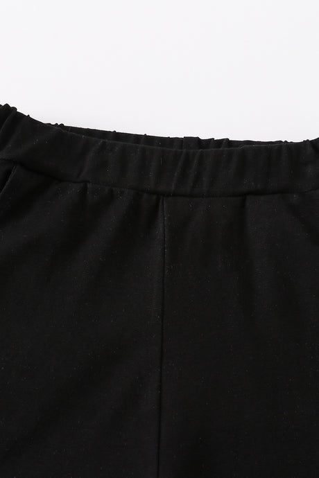 Black basic ruffle shorts