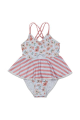 Petal whisper print girl one-piece swimsuit