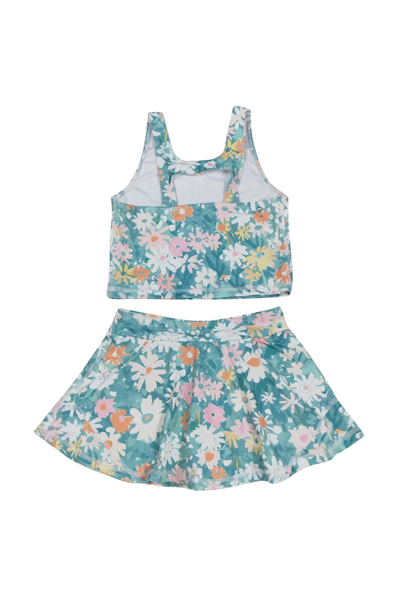 Daisy meadow print girl 2pc swimsuit