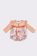 Orange stripe leopard ruffle bubble