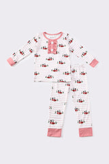 Pink duck print bamboo girl pajamas set pre order 10-22-2024