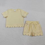 Lemon Scalloped Short Set