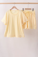 Buttercup scalloped women shorts set