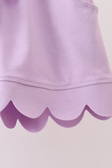 Lavender scalloped mom&me shorts set
