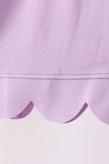 Lavender scalloped mom&me shorts set