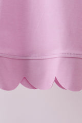 Pink scalloped mom&me shorts set