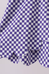 Purple checkered bow active dress