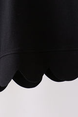 Black scalloped women shorts set