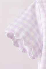 Lavender gingham scalloped shorts set