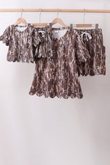 Camouflage scalloped mom&me shorts set