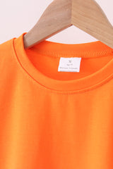 Orange scalloped shorts set