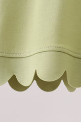 Sage scalloped zipper shorts set
