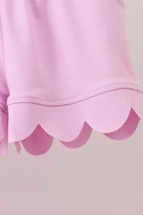 Pink Scalloped Polo Set