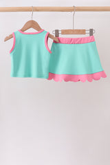 Mint Performance Scalloped Skorts Set
