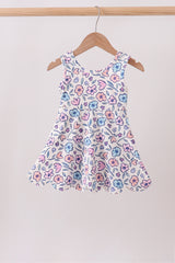 Floral Performance Scalloped Tank Dress