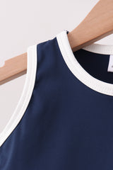 Navy Performance Scalloped Skorts Set