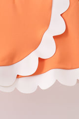 Orange Performance Scalloped Skorts Set