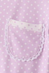 Lavender polka dot pocket ruffle pants set