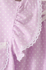 Lavender polka dot pocket ruffle pants set