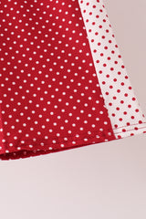Red polka dot pocket ruffle pants set