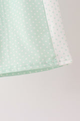 Green polka dot pocket ruffle pants set