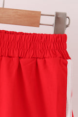 Red active shorts set