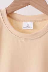 Khaki scalloped active pants set