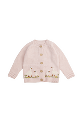 Pink goose cardigan sweater