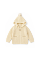 Apricot zipper cardigan sweater