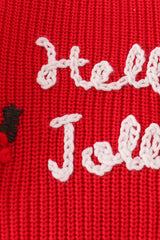 Maroon hello jolly hand-embroidery jumper sweater