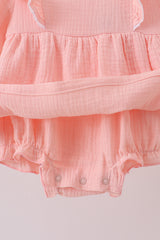 Premium pink ruffle muslin bubble