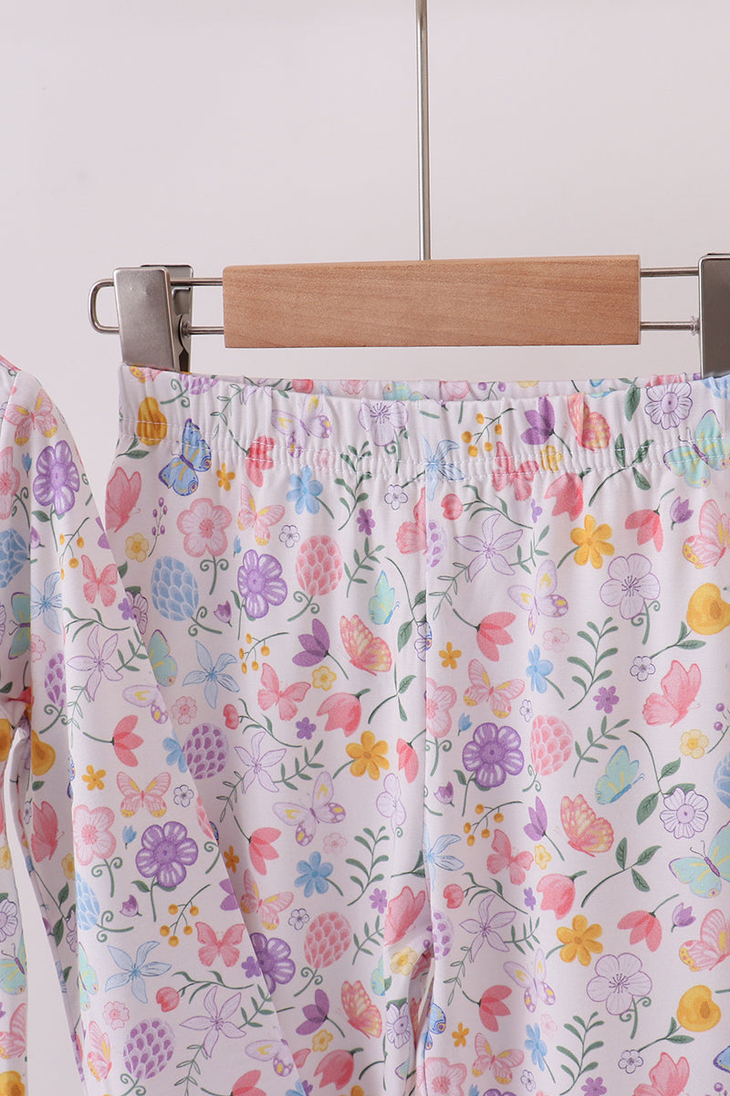 Premium butterfly garden bamboo pants set