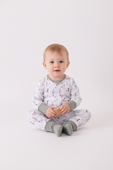 Premium green mallard print bamboo romper