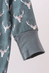 Premium forest reindeer print bamboo romper