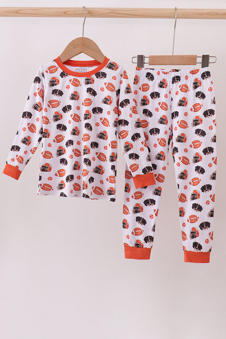 Premium orange Tennessee print bamboo pants set