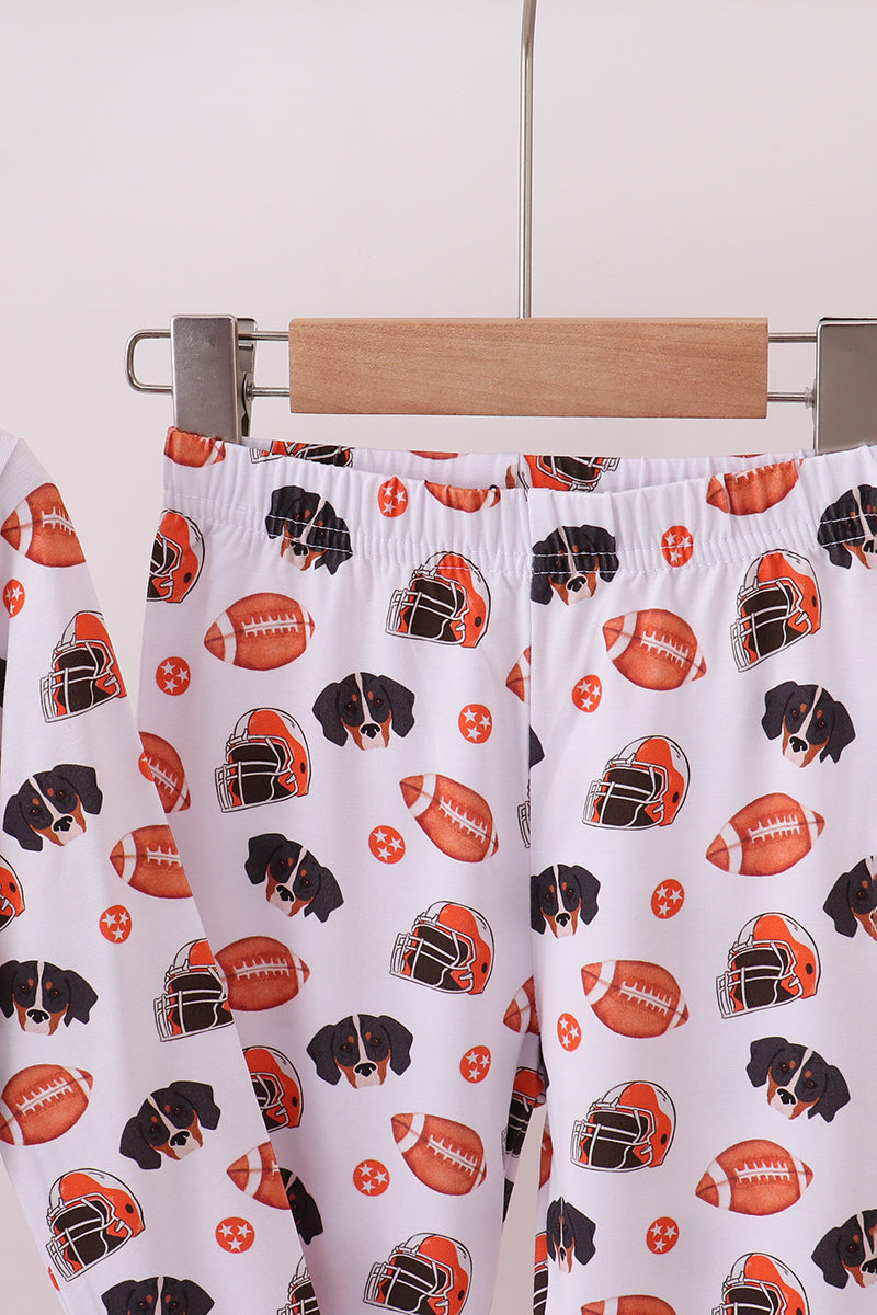 Premium orange Tennessee print bamboo pants set