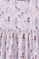 Premium green mallard print bamboo dress