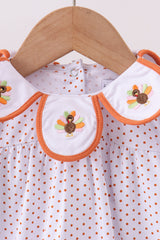 Premium orange turkey embroidery bubble