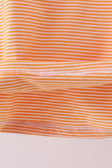 Premium orange turkey embroidery stripe top
