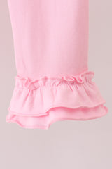 Premium white christmas tree embroidery ruffle pants set
