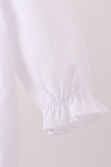 Premium white christmas tree embroidery ruffle bubble