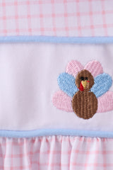 Premium turkey embroidery gingham pants set