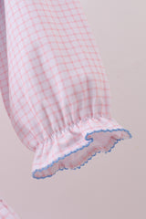 Premium turkey embroidery gingham pants set