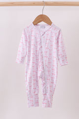 Premium tiny bow delight ruffle bamboo romper